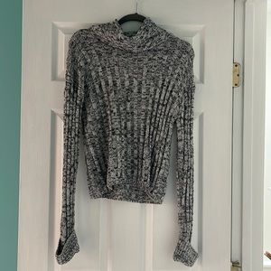 Hooked Up Gray and Black Sweater
